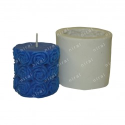 Enchanting Rose Pillar Silicone Candle Mold SL157, Niral Industries