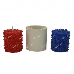 Bubbles Thick Small Pillar Silicone Candle Mould HBY547, Niral Industries