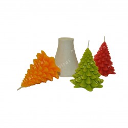 Christmas Tree Pillar Silicone Candle Mould HBY567, Niral Industries