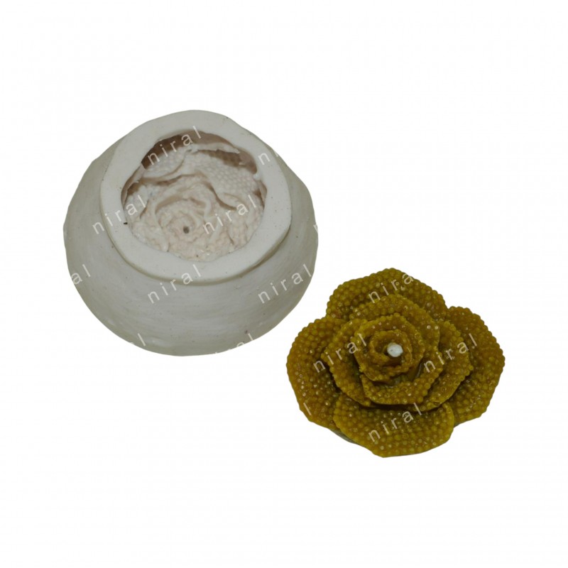 Delicate Rose Silicone Candle Mold HBY247, Niral Industries