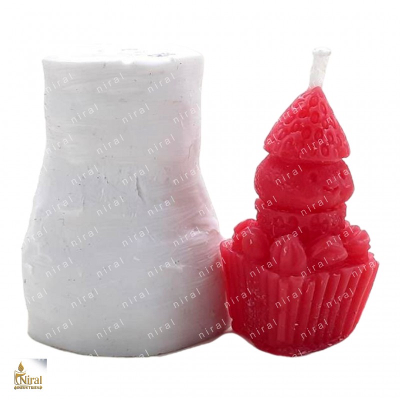 Strawberry Snowman Cupcake Candle Mould HBY766, Niral Industries