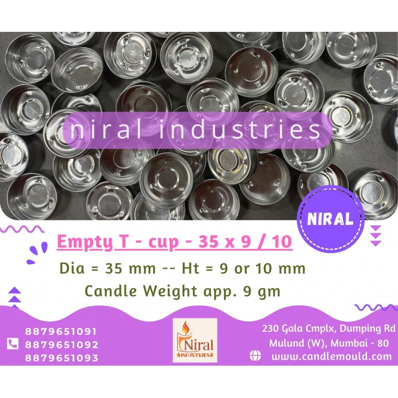 Niral's Empty T - Cups - 35  x 8 / 9 mm thin