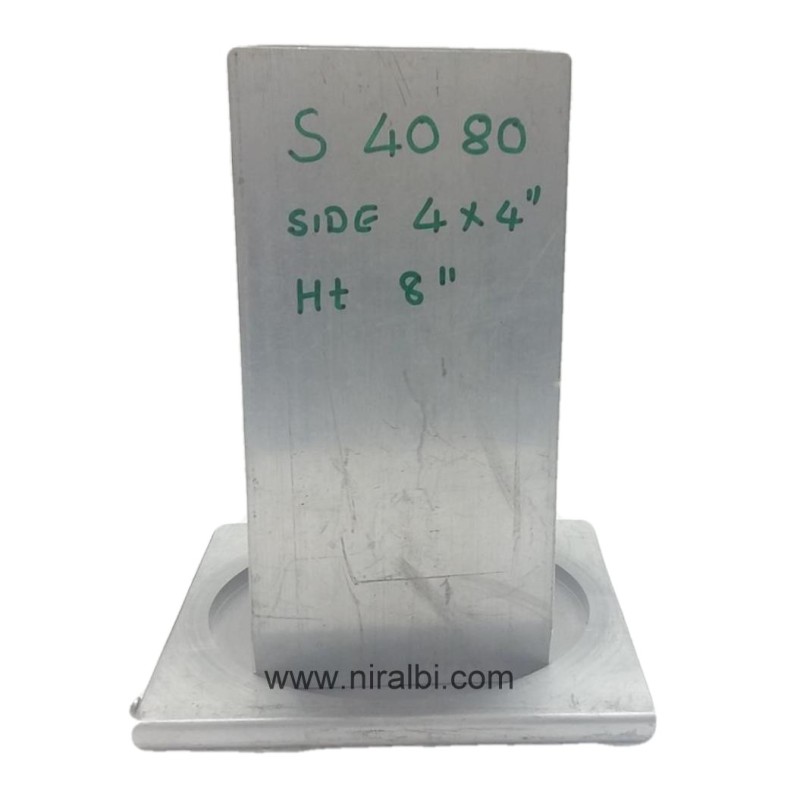 Niral's Geometry Aluminum Square Dia 4 inch - Ht 8 inch