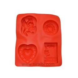 Multi-Pattern 4-Cavity Silicone Soap Mold