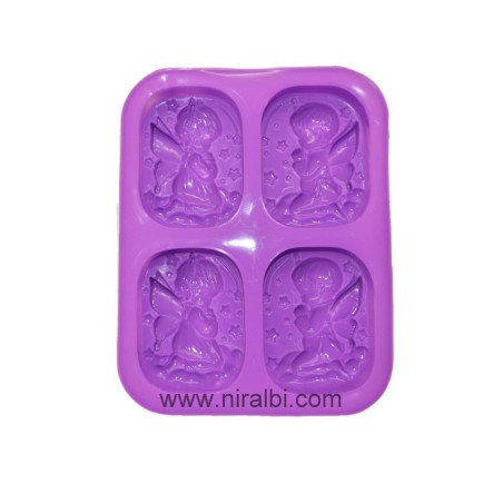 Silicone Soap Mould 4-cavity 3d Angel Mould