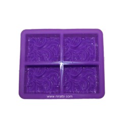 Ocean Wave Silicone 4 Cavity Rectangle Shape Soap, Lotion Bars, Bath Bombs, Chocolate Mould SP32262, Niral Industries