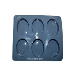 Oval Shape Silicone 6 Cavity Plain Soap Mould SP32271, Niral Industries