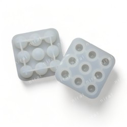 9 Cavity Chocolate, Coffee, Ice Bomb Balls Transparent Silicone Mould SP32400, Niral Industries