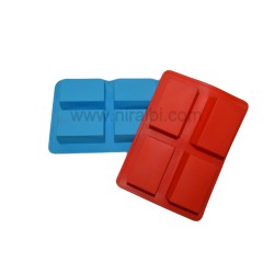 Versatile 6-Cavity Rectangular Silicone Mould for Cakes, Desserts, and Soaps