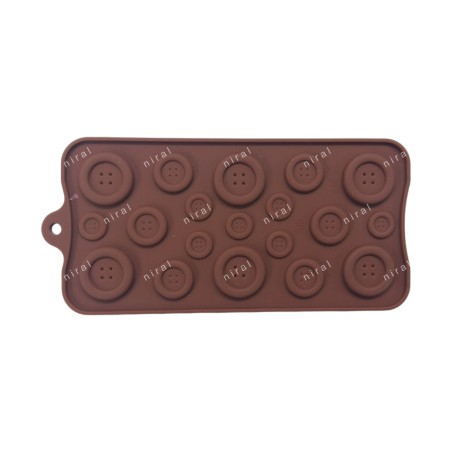 19 Cavity Buttons Shape Silicone Chocolate Mould