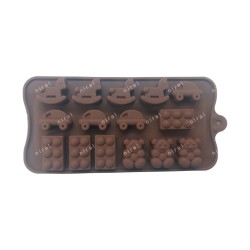 Rocking Horse, Car, Toy Brick and Teddy Bear Shape Silicone Chocolate Mould BK51119, Niral Industries