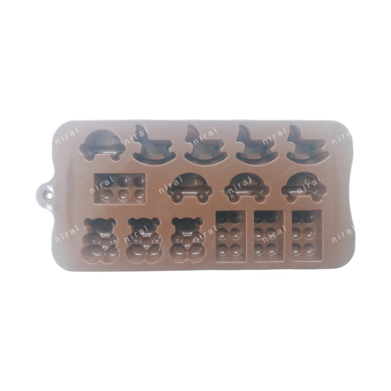 Silicone Chocolate Mold, Toy Series, Rocking Horse, Car, Toy Brick