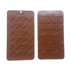 Silicone 24 Cavity Different Heart Designing Chocolate Desert Mould BK51129, Niral Industries