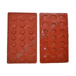 21 Cavities Flower Shaped Rectangular Silicone Mould for Baking Chocolate Sugar Craft BK51175, Niral Industries