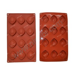 12 Cavity Cookie Shaped Silicone Chocolate Mould BK51176, Niral Industries