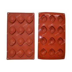 12 Cavity Cookie Shaped Silicone Chocolate Mould BK51176, Niral Industries