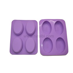 Moroccan Argan Oil-Infused 4-Cavity Oval Silicone Mould with Tree Design for Handmade Soap, Chocolate SP32134, Niral Industries