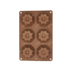 Flowers Shaped Silicone Mould 6 Cavity Cookie Mould