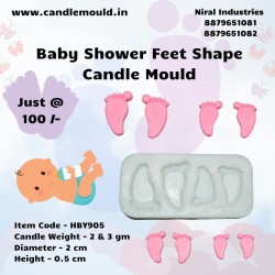 2 pair of Baby Shower Feets (2 gm & 3 gm) Silicone Candle Mould