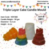 3 Layer Birthday Cake Pillar Candle Mould HBY386, Niral Industries.