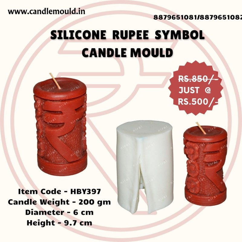Rupees Wealth Design Pillar Silicone Candle Mould HBY397, Niral Industries