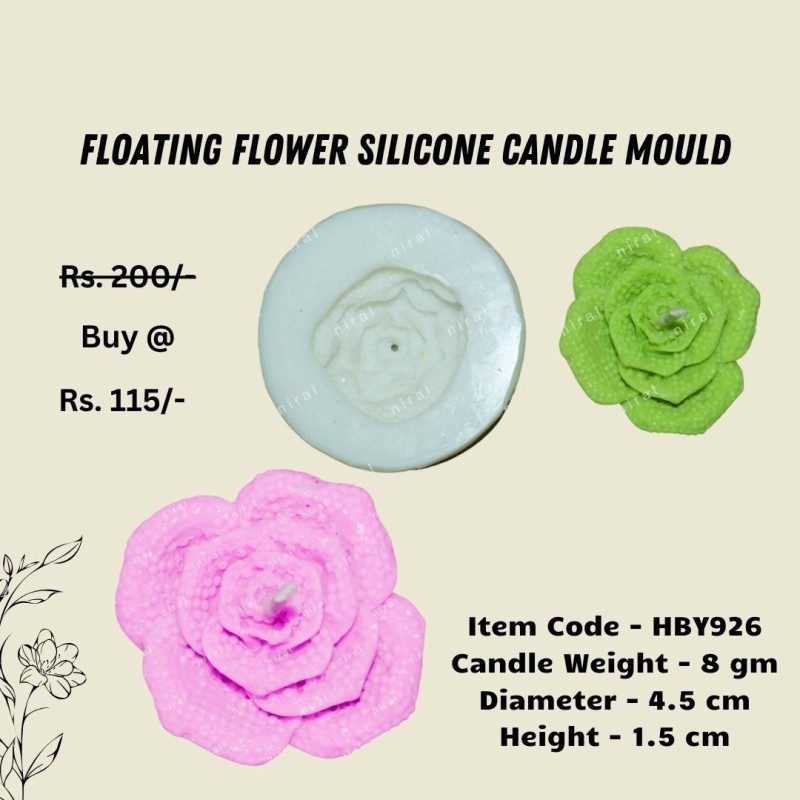 Floating Flower Silicone Candle Mould HBY926, Niral Industries.