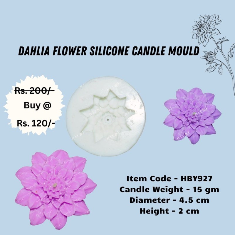 Dahlia Flower Silicone Candle Mould HBY927, Niral Industries.