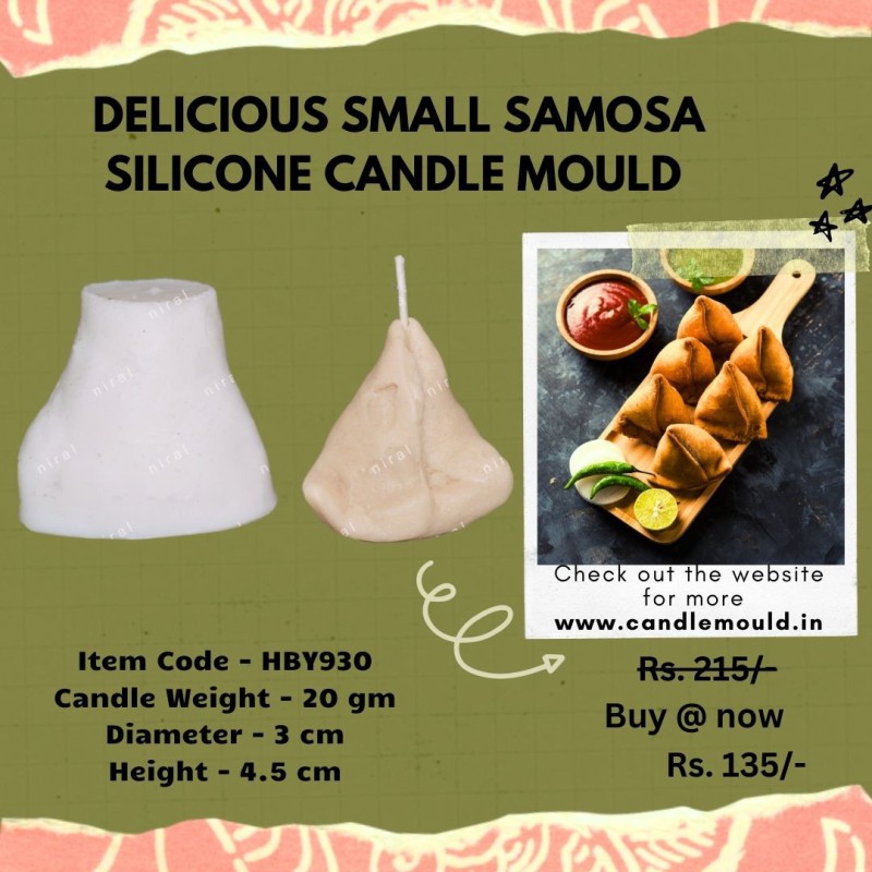 Delicious Small Samosa Silicone Candle Mould HBY930, Niral Industries.