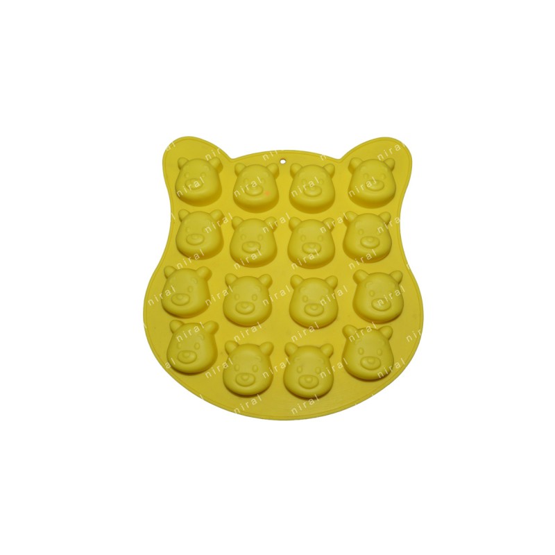 16 Cavity Winnie the Pooh Shaped Silicone Mould Baking Tray Pan Chocolate, Soap SP32425, Niral Industries