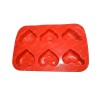 6 Cavity Silicone Heart Shape Mould Baking Tray Pan Chocolate, Soap SP32430, Niral Industries