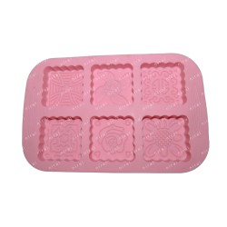 6 Cavity Unique Patterns Silicone Soap Mold SP32427, Niral Industries