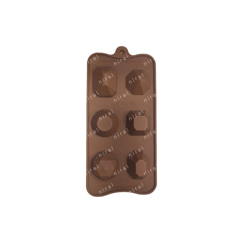 6 Cavity Precious Stones Silicone Chocolate Mould SP32472, Niral Industries