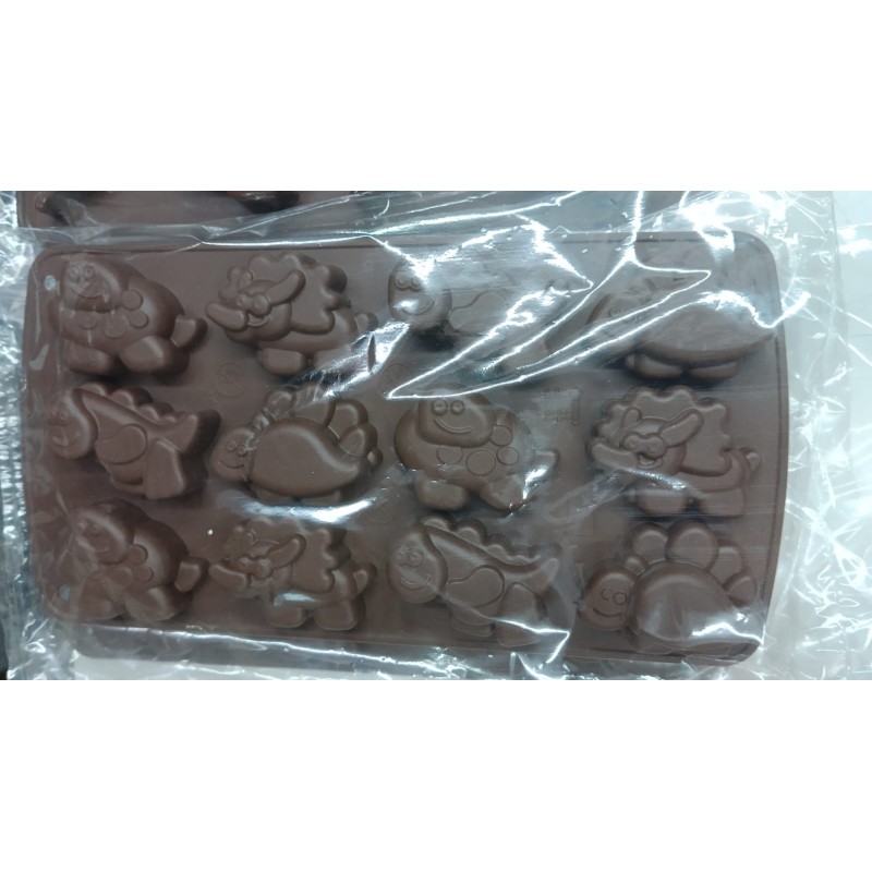 12 Cavity Dinosaur Silicone Chocolate Mould SP32486, Niral Industries
