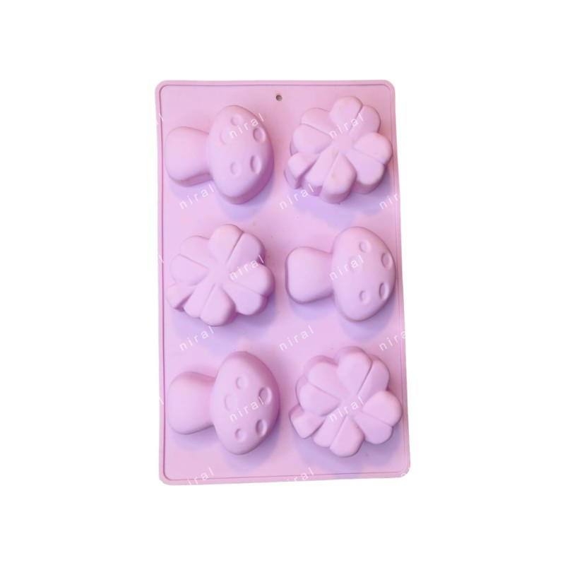 Mushroom Flower Shaped Silicone 6 Cavity Mould SP32380, Niral Industries.