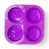 4 Cavity Round Flower Shape Silicone Soap Mould SP32410, Niral Industries.