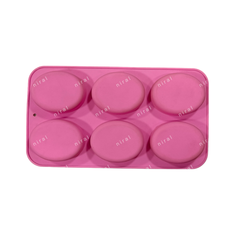 Silicone 6 Cavity Oval Shaped Mould for Soap Making SP32417, Niral Industries.
