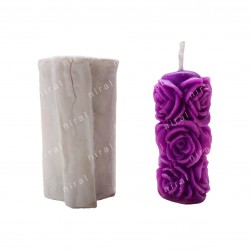Small Rose Pillar Silicone Candle Mould  HBY713, Niral Industries