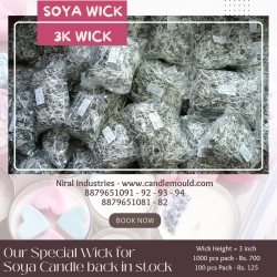 Niral's 3 Inch Wick - 3K - Soya
