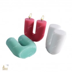 Aesthetic Ribbed U Shape Candle Mould HBY792, Niral Industries