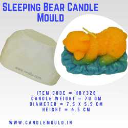 Sleeping Teddy Bear Silicone Candle Mould HBY328, Niral Industries.