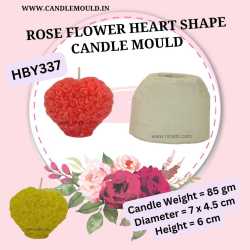 Rose Heart Pillar Silicone Candle Mould HBY337, Niral Industries.