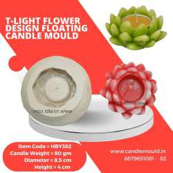 Lotus cum T-light Holder Silicone Candle Mould HBY382, Niral Industries.