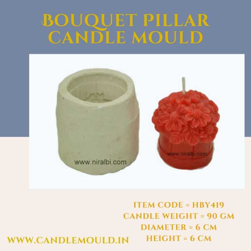 Bouquet Pillar Candle Mould HBY419, Niral Industries.