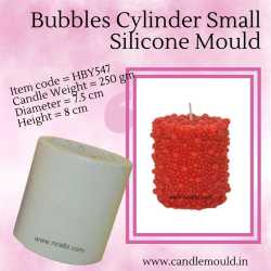 Bubbles Cylinder Small Silicone Candle Mould HBY547, Niral Industries.