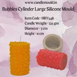 Bubbles Cylinder Large Silicone Candle Mould HBY548, Niral Industries.