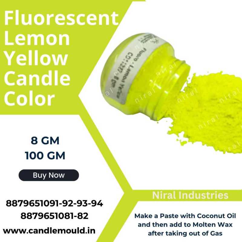 Fluoroscent Candle Colour Lemon Yellow, Niral Industries