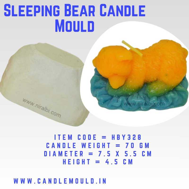 Sleeping Teddy Bear Silicone Candle Mould HBY328, Niral Industries.