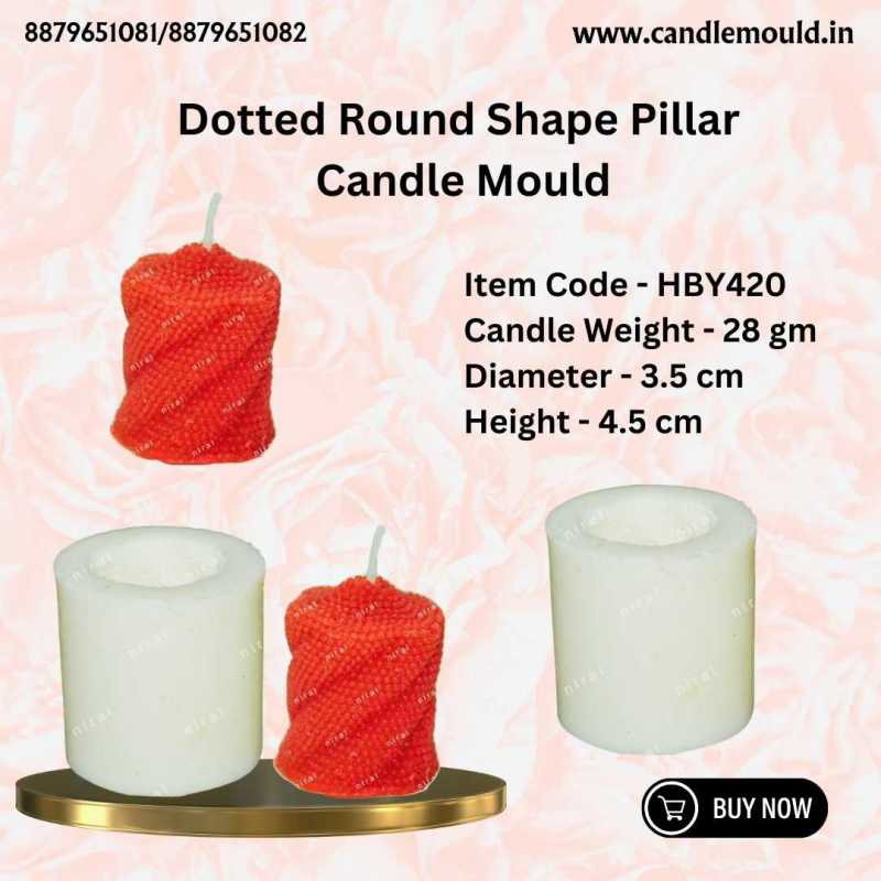 Dotted Round Shape Pillar Candle Mould HBY420, Niral Industries.