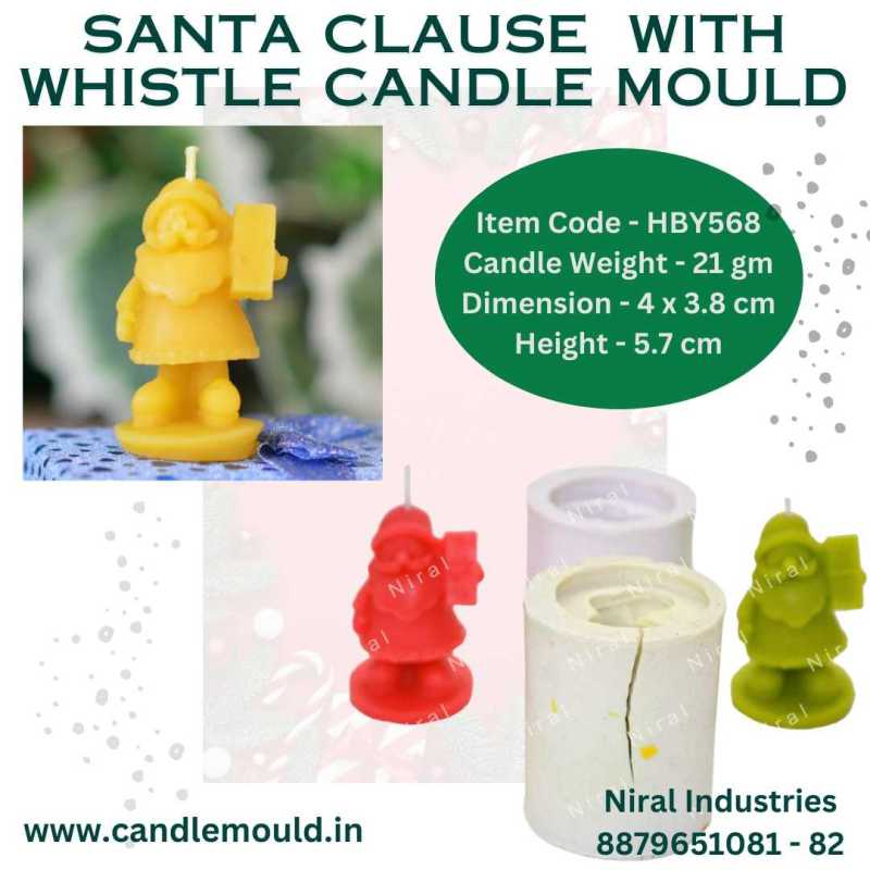 Merry Melody Santa silicone Candle Mold HBY568, Niral Industries