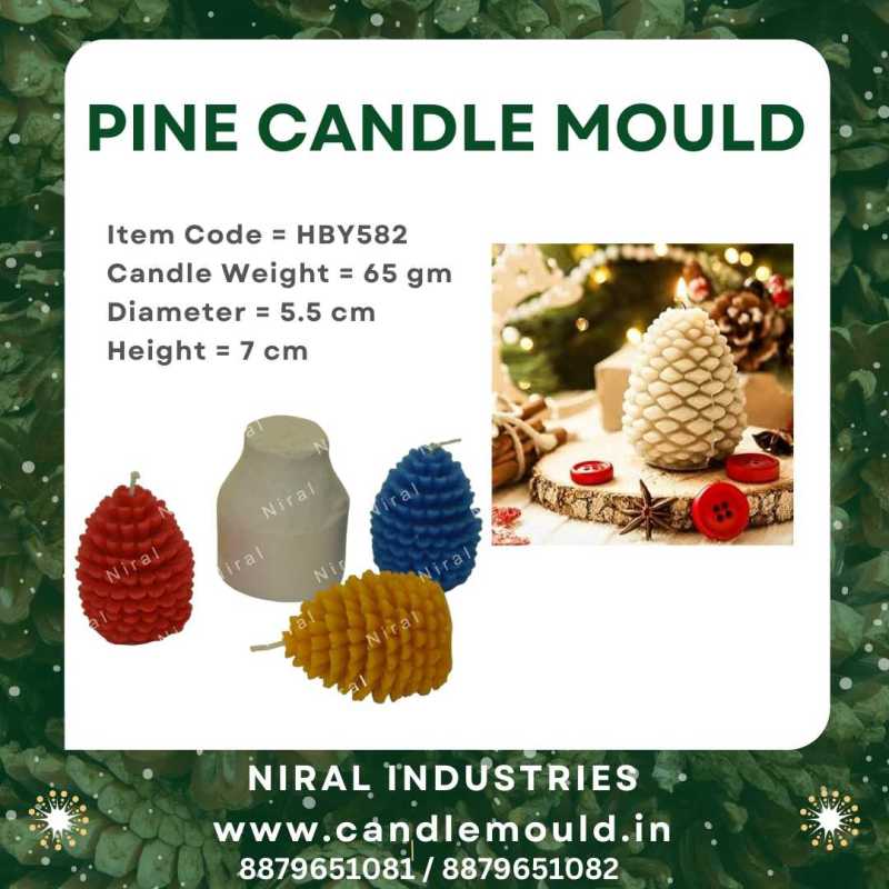 Majestic Pinecone silicone Candle Mold HBY582, Niral Industries